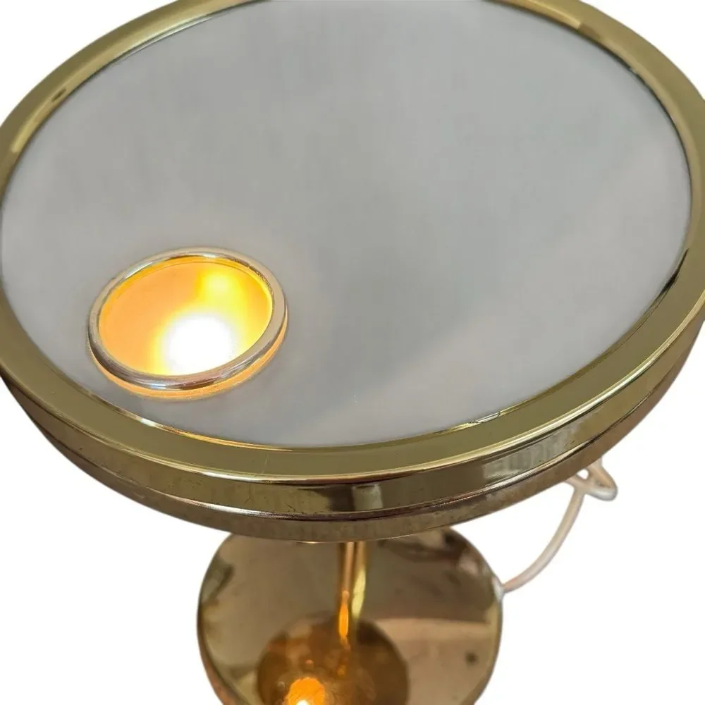 Vintage Jerdon Halo Light Plug In Vanity Mirror (Model J980G/117) Gold Tone
